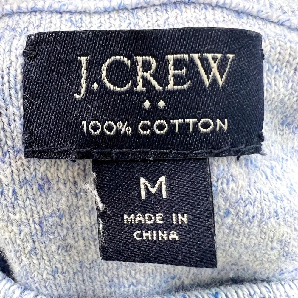 J.Crew Cotton Crewneck Sweater Long Sleeve Casual‎ Blue Knit Pullover Medium